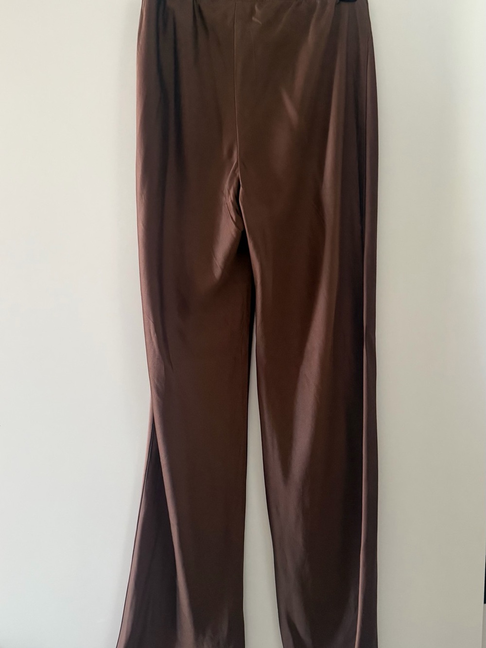 Reformation Brown Satin Wide-Leg Trousers - Picture 4 of 5